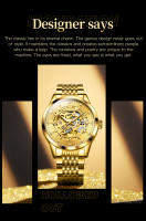 Reloj De Pulsera Mecánico Para Hombre OLEVS Lujo Oro Esqueleto Automático Resistente Al Agua Acero Inoxidable Luminoso Negocios - details 3