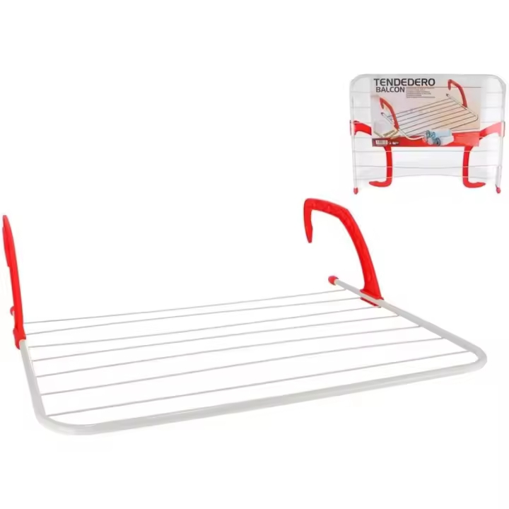 Maxia Market - Tendedero Para Balcón Tender Ropa 105x55x29cm Lavanderia Bricolaje - 1