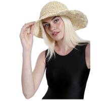 Sombrero Paja Crema Floral Artesanal Sombrero Pamela plegable fácil de guardar y llevar en vacaciones, Gorro Mujer para el Sol, Piscina, Playa, Uso diario Verano Sombrero de ala Ancha Grande Talla única ajustable - details 5