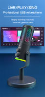 Micrófono Profesional De Juego Con Soporte Y Cable USB RGB Para PC Y Laptop Transmisiones Podcast Karaoke Transmisión En Directo - details 0