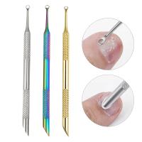 Herramienta De Manicura Doble Cabeza De Acero Inoxidable Para Eliminar Cutículas Y Preparar La Exfoliación Herramienta De Eliminar Piel Muerta Con Bevel Circular - details 0