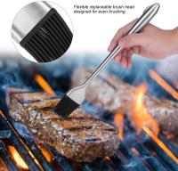 Cepillo de aceite de barbacoa resistente al calor de silicona cepillo de pastelería herramienta de asado con mango de acero inoxidable para hornear, 30cm - details 3