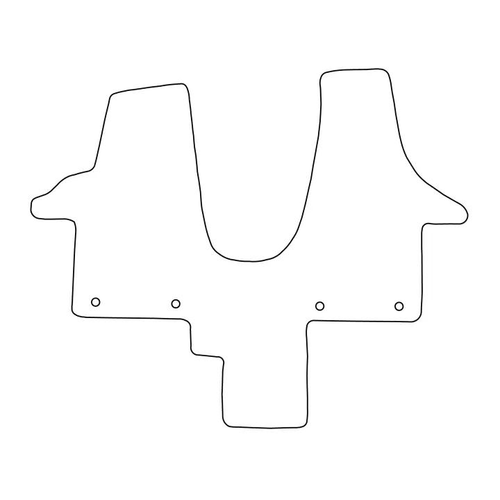 Juego de alfombrillas de terciopelo para Volkswagen Transporter T6 Delantero 2 plazas 2015-2023 - acabado negro - 1