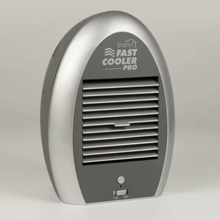 Fast Cooler PRO HP Enfriador de Aire Portátil por Evaporación, Mini Aire Acondicionado Personal, Depósito 450ml, Ventilador 2 Velocidades, Bajo Consumo 5W, Adaptador AC - 1