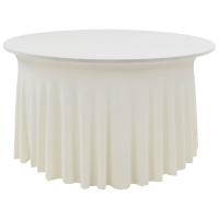 vidaXL 2x Fundas Elásticas para Mesa con Falda de 180x74cms Decoración Color Blanco,  Crema, y mas - details 1