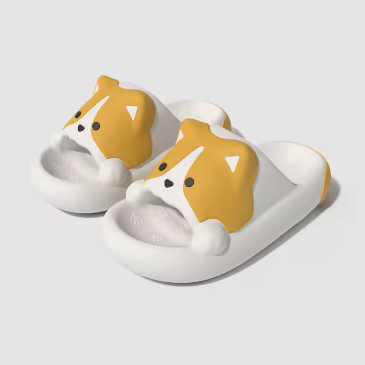 Nuevas pantumplas Corgi para Mujer en Verano con Fondo elegante y antideslizante para baño y Uso al Aire Libre, Lindas sandalias de Pareja con sensación de peces. - 1