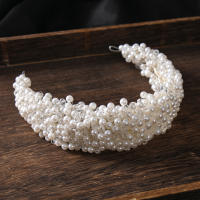 Diadema De Novia De Lujo Para Mujer Accesorio De Cabello De Boda Hecho a Mano Con Perlas Y Cristales Tamaño M Para Adultos - details 1