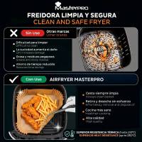 MasterPro ROCKET 700 Freidora de Aire 1800W 7L, 12 Programas y Pantalla LED Táctil con Recetario Online + 100 Moldes de papel de 20x20x4,5cm MasterPRO - details 9