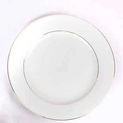 Platos hondos de porcelana blanca con filo de oro (6 piezas) Bremen, 24 cm de diámetro - 1