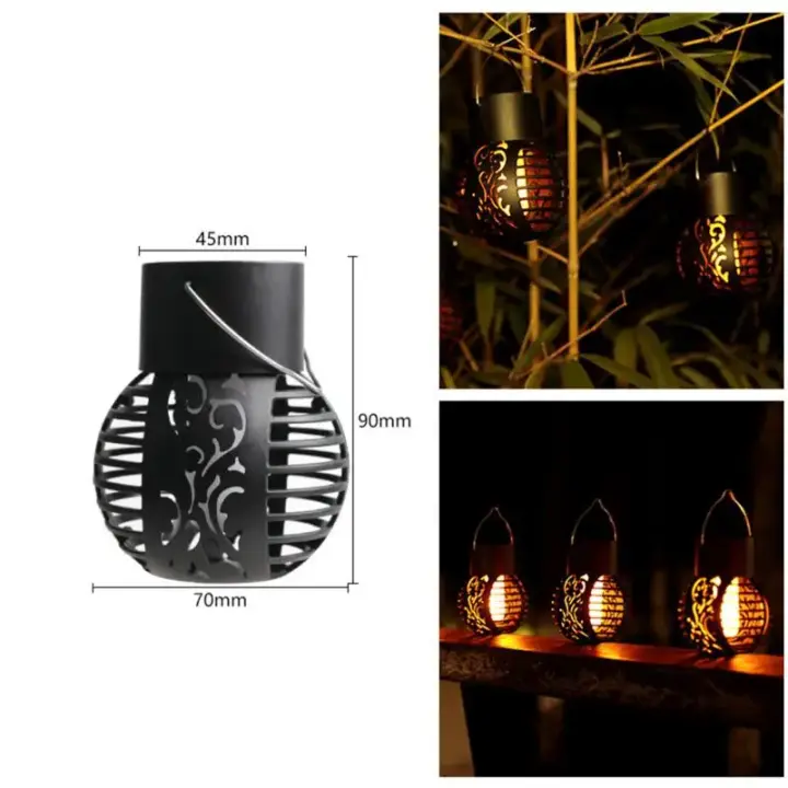 Luz Solar LED impermeable para jardín al aire libre, Bola de efecto de llama parpadeante, luz colgante para Parque, paisaje, decoración de jardín - 1