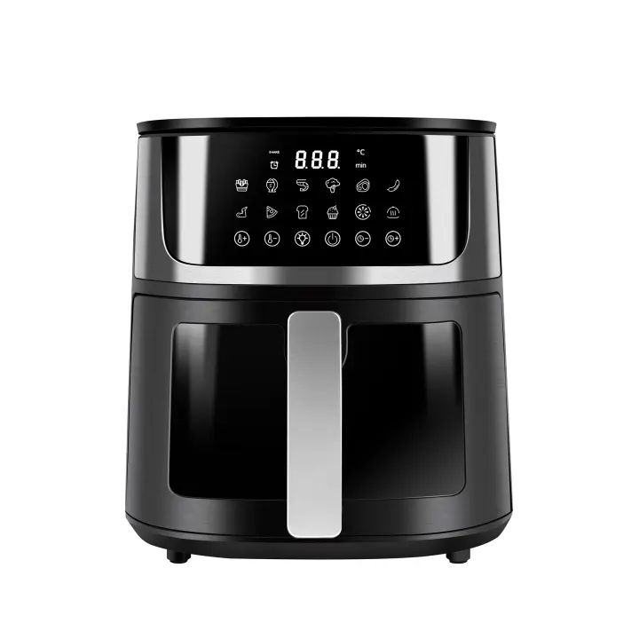 OstarkDom Freidora de aire sin aceite pantalla táctil Nuevo modelo ARANZO 6L Ventanas  Vistas 6 preajustes de cocción Regulable hasta 200 ° C, Temporizador 60 minutos Apagado automático, 1500W tdt - 1