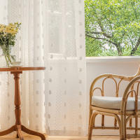 Cortinas Blancas Voile Transparentes Para Sala De Estar Con Borlas Rod Pocket Decoración De Boda Y Fiesta Valsan Puerta Panel De Malla - details 3