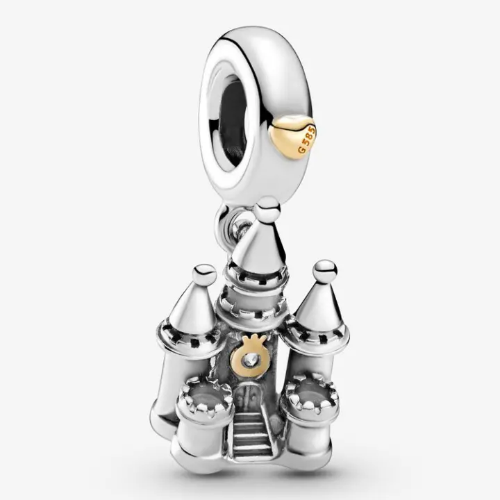 Pandora Charm de Colgante en Plata de Ley Castillo de Dos Colores ，Incluye Caja Original - 1
