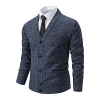 Chaqueta De Punto Para Hombre Estilo Casual Cuello En V Abrigo Grueso Para Otoño E Invierno Abotonado Sin Capucha - details 3