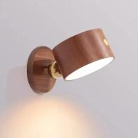 Lámpara De Pared Móvil Magnética Para Dormitorio Y Sala De Estar Interior Material De Madera Cargable USB Rotación De 360 Grados Luz De Sconce Toque - details 3