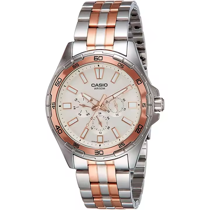 Casio Mtd-300rg-7avdf  Reloj Para Para Hombre Color Plateado - 1