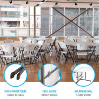 Mesa redonda plegable blanco Lifetime Ø152x75,5 cm - details 2