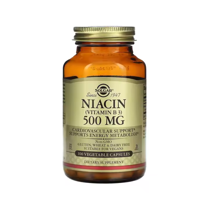 Niacina (vitamina B3) 500 mg, 100 cápsulas vegetales de Solgar - 1