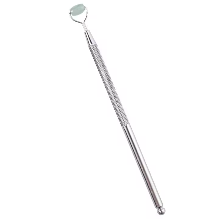 Juego De Masajeador De Rodillo De Jade Natural Antiarrugas Para Ojos Guasha Scraper De Piel Set De Pedregas Para Rostro Antiaging Y Desinflado - 1