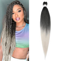 Extension De Cabello Sintético De 26 Pulgadas Color Negro Natural Pre Estirado Kanekalon Para Mujeres Y Niñas Uso Diario Y Fiestas - details 9