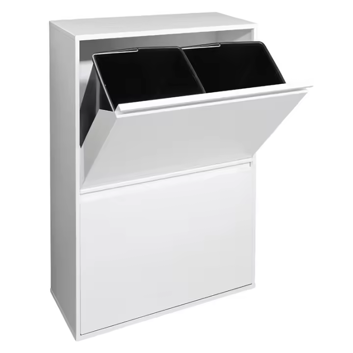 ARREGUI Cubo de Basura y Reciclaje de Acero de 4 Compartimentos | Cubos de Basura de Cocina | Contenedores de Reciclaje para Casa u Oficina | 4x17L (68L) - 1
