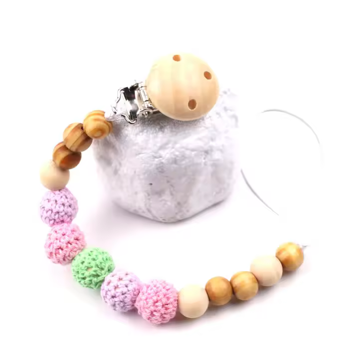 Cadena anticaída para chupete de bebé de nuevo estilo, juguete para bebé, cadena antipérdida, anticaída con clip para chupete. - 1