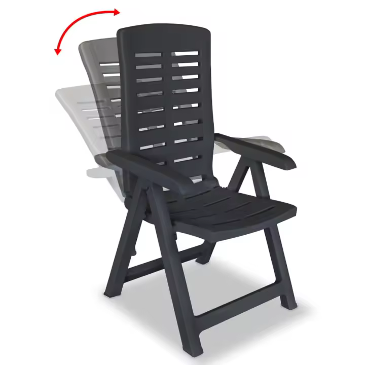 VidaXL Pack de 4 sillas de exterior Blair respaldo reclinable 108x60x61 cm - 1