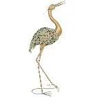 Estatua de jardín para exteriores Outsunny, escultura de garza de metal, decoración de jardín para exteriores de 90 cm, para estanque, patio, terraza, césped, multicolor - 1