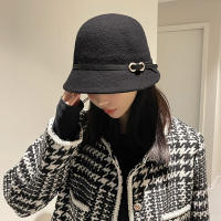 Gorro De Pescar De Lana Unisex Para Otoño E Invierno Con Cinturón Gorro De Cuenco Caliente Para Mujer Casqui De Moda Regalo - details 0
