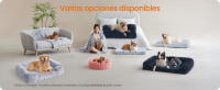 Feandrea Cama para Perros, Sofá para Perros, 71 x 55 x 18/91 x 68 x 18/106 x 75 x 20 cm, Cojín para Mascotas, Relleno Suave, Bordes Elevados, Funda Extraíble y Lavable a Máquina, Antideslizante, Gris Ombré, Regalo de Navidad - details 2