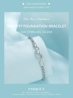 Bamoer Pulsera Básica De Amor Infinito En Plata 925 Para Mujer Enchufa Platinada Regalo De San Valentín SCB260 Estilo Clásico Geométrico - details 11