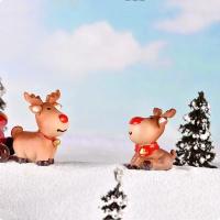 Decoración De Navidad Para El Hogar Figura De Resina De Cisne Reindeer Sleigh Micro Paisaje De Navidad Adornos De Escritorio - details 5