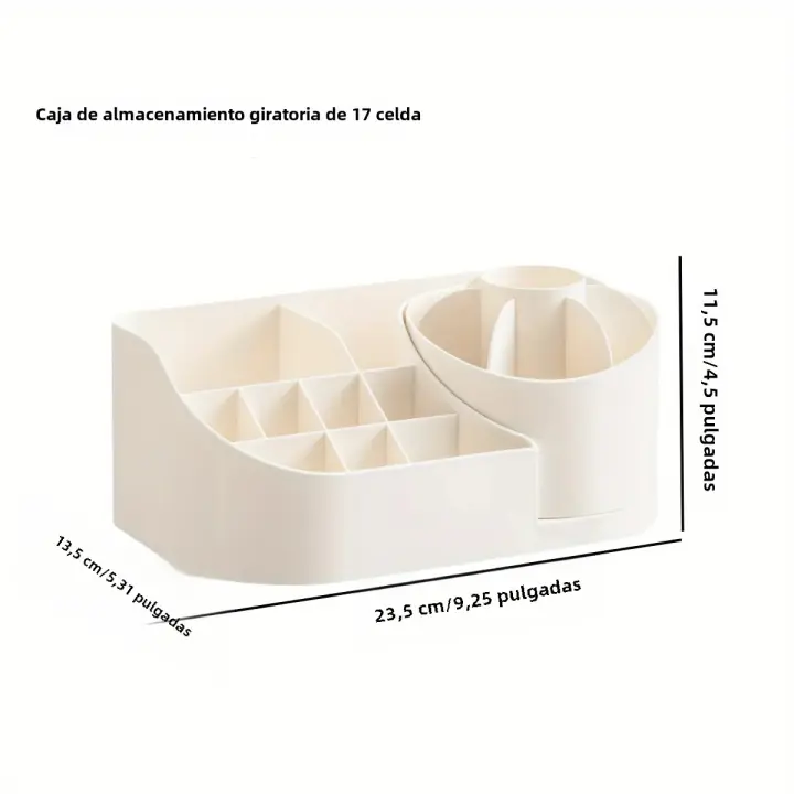 Organizador De Escritorio Multifuncional 2-en-1 Con Portaherramientas Giratorio De 360 Grados Y Gran Capacidad Para Oficina Material Plástico - 1