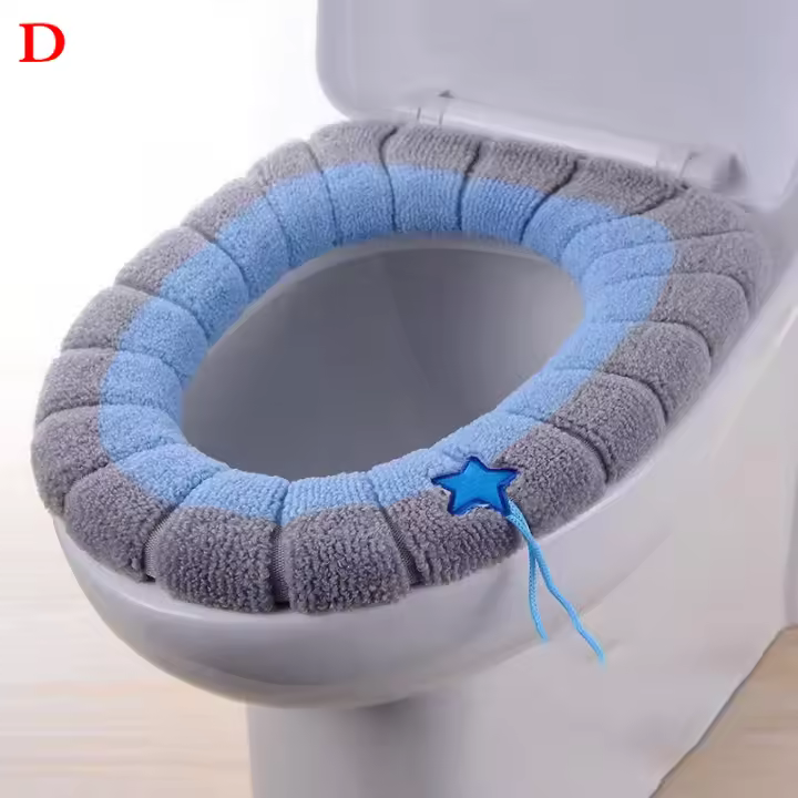 Cubierta De Asiento De Inodoro Térmica Y Lavable Suave Para Baño Eco-amigable No Desechable Material De Acrílico - 1