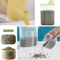 4 cajas medidoras para almacenar alimentos, recipientes para cereales, recipientes para almacenamiento de alimentos secos, recipientes para almacenamiento de cocina con pico vertedor y recipientes para cereales. - details 2