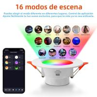 Lámpara De Techo Revestida Con LED 10W Bluetooth Control Remoto Por Alexa Y Google Home Luz Cambiante RGB Ajustable Para Sala De Comedor Material De Aluminio - details 7