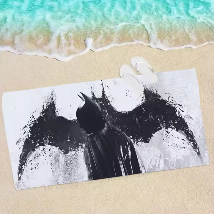 Toalla De Playa Microfibra Batman 1PC Toalla De Baño Rápida Para Niños Material Suave Unisex Para Camping Y Piscina - 1