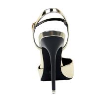 Sandalias De Tacón Alto Para Mujer 11 Cm Metálico Gris Con Tirantes De Tobillo Y Punta Redonda Para Boda Fetiche Noche Club Oro Oficina Zapatos Clásicos Con Plataforma Y Cierre De Hebilla - details 11