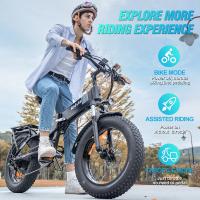 Ridstar H20 Pro Bicicleta eléctrica, motor de 1000W*2, batería de 48V 23AH, neumáticos gruesos de 20*4 pulgadas, velocidad máxima de 49km/h, alcance de 112km, freno de disco hidráulico, amortiguador delantero y trasero, Shimano de 7 velocidades - details 10