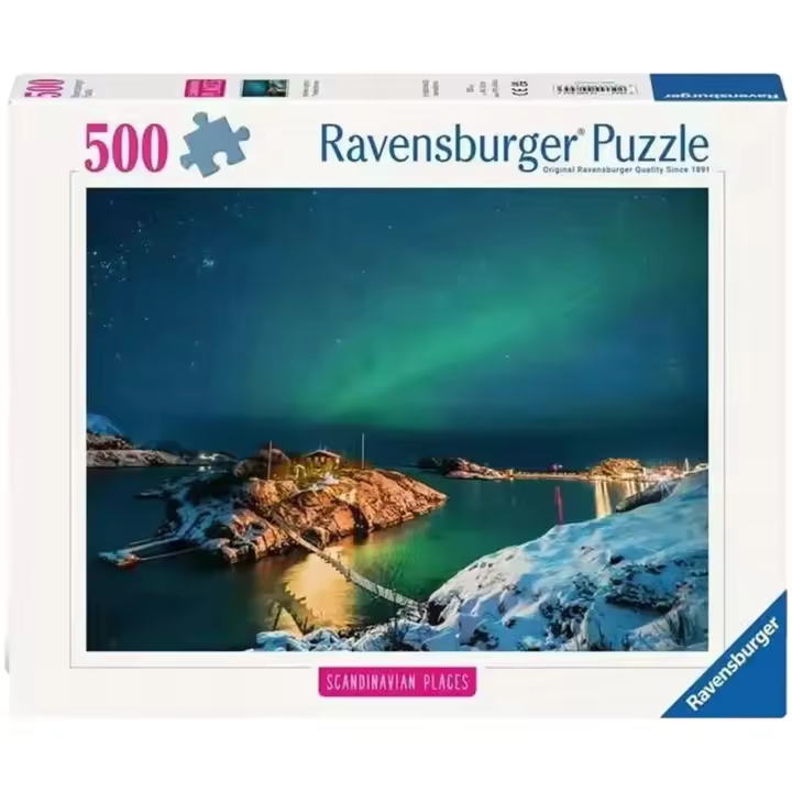 Construción Para Niños De 11 + Años Ravensburger Puzzle De 500 Piezas Lugares Escandinavos -Auroras Boreales En Tromso,Noruega- - 1
