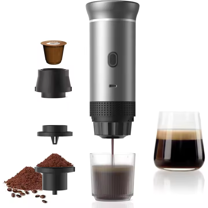 Cafetera espresso portátil para camping, máquina de café expreso, Eléctrica, 3 en 1, cafetera en Polvo para el hogar, Viajes, camping - 1