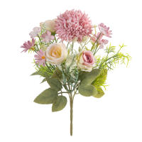 Bouquet De Flores Artificiales De Seda Rosa Y Crisantemo Para Bodas Decoración De Hogar Navidad Arco De Jardín Regalo DIY Venta Al Por Mayor Y Menor - details 4
