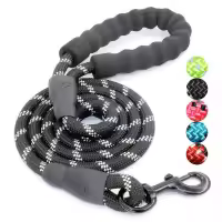 Correa Reflectante Para Perros Con Manija Padded Cómoda - Doble Fuerte Traction Rope Para Perros Fuertes - Enhance Seguridad Y Contraste - details 0