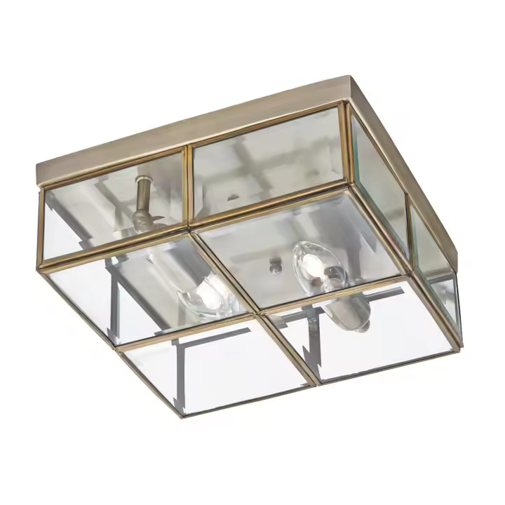 Pisa Contemporary Luz de techo Acero Latón Vidrio 2 Luces E14 - 1