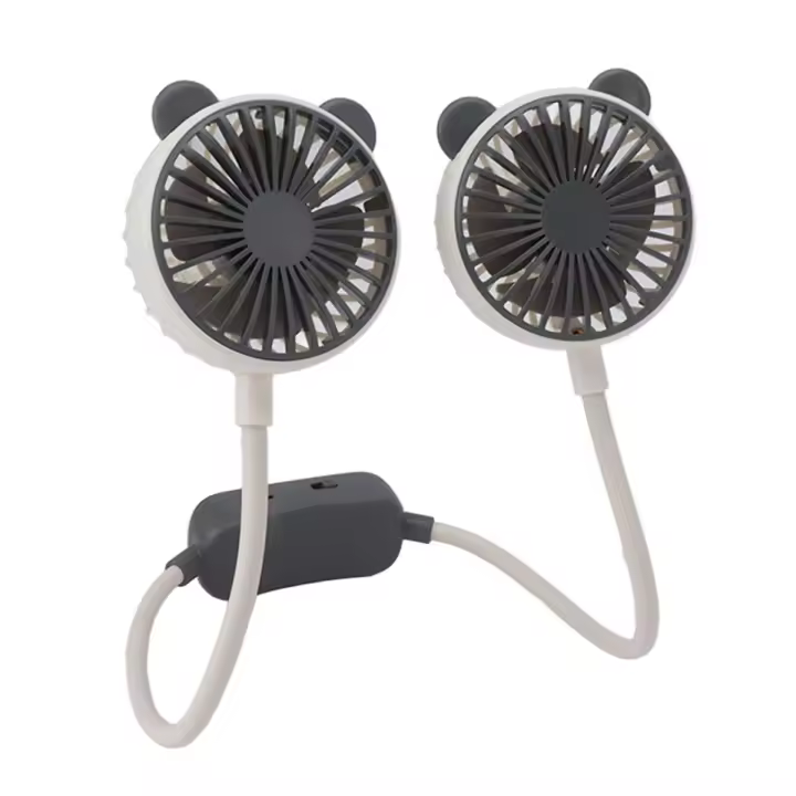 Ventilador Portátil de Cuello de Doble Cabeza, Ventilador Manos Libres Recargable por USB para Oficina, Viajes Y Actividades Al Aire Libre - 1