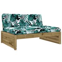 vidaXL Sofá central madera maciza de pino 120x80 cm Pino natural, Pino blanco, Pino gris Conjunto Terraza Muebles Jardín Exterior Juego de Muebles de jardín Mueble Jardín Exterior Muebles de Salon Exterior - details 1