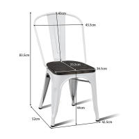 ORION91 Silla ORIONIS BLANCA Acero y Asiento Color Madera Oscura Apilables Comedor Oficina Salón Teletrabajo Cocina - SpazioLuzio - details 0