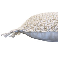 Cojín Macramé Beige 45x45 cm Alo Home – Hecho a Mano, Lavable, con Flecos Laterales - details 2