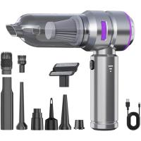 Aspiradora de coche, aspiradora de mano de alta potencia de 16000 PA, aspiradora de coche portátil inalámbrica, 3 velocidades, 11 accesorios, mini aspiradora 4 en 1 para coche, hogar y oficina - details 0