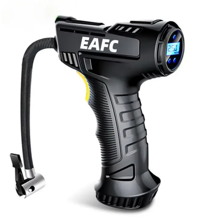 Compresor de aire portátil, bomba inflable inalámbrica con cable de 120 W, inflador de neumáticos digital portátil para coche, bicicleta y balones - 1